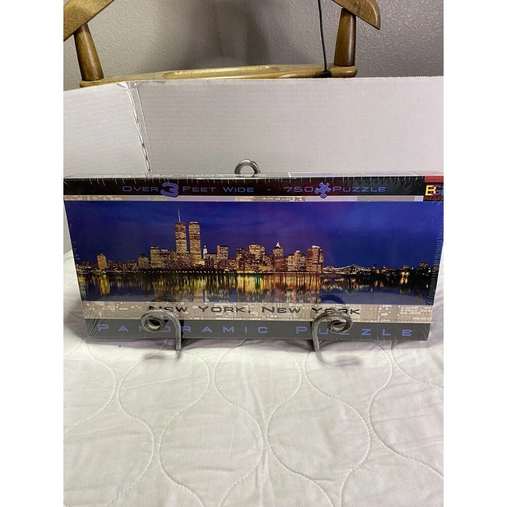 New York City Skyline Panoramic Jigsaw Puzzle Twin Towers 765 Piece Sealed